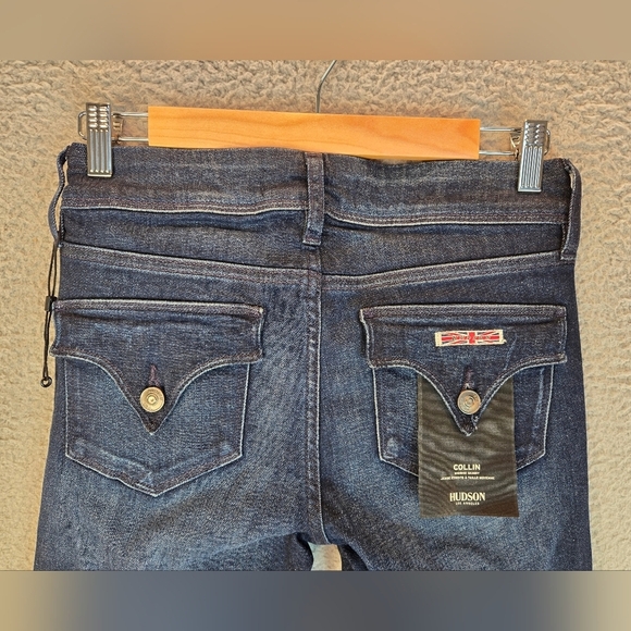 Hudson Womens Collin Midrise Skinny Distressed Blue Denim Jeans Sz 26x29 - Picture 9 of 13